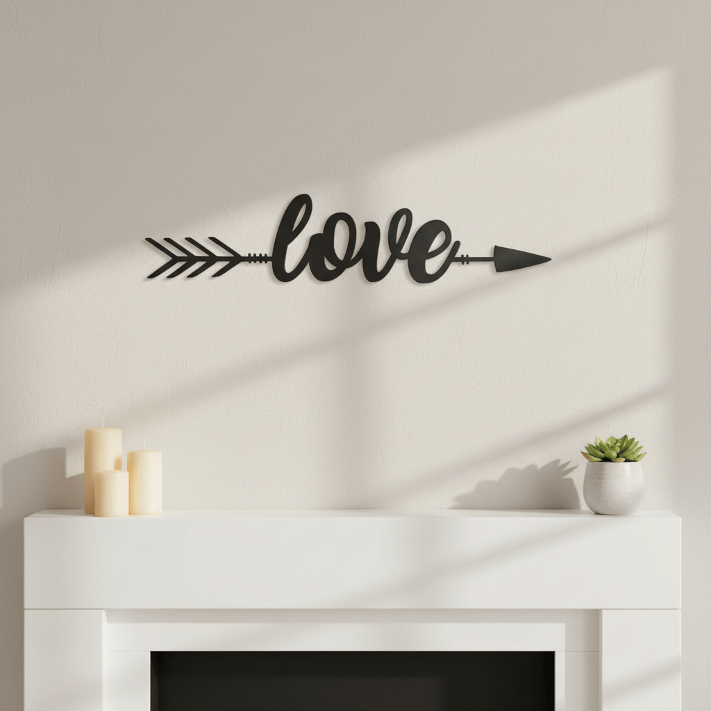 Rusty Rooster Fabrication & Design Physical product Love Arrow Wall Art (B54)