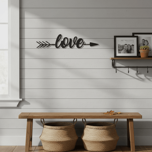 Rusty Rooster Fabrication & Design Physical product Love Arrow Wall Art (B54)