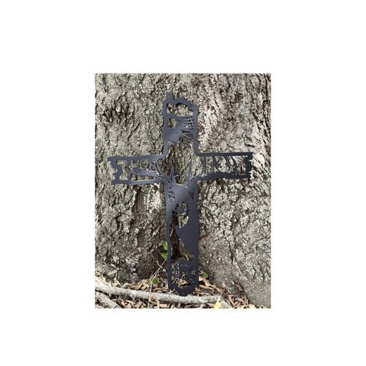 Rusty Rooster Fabrication & Design Physical product Metal Cross with Outdoor Wildlife  Scene