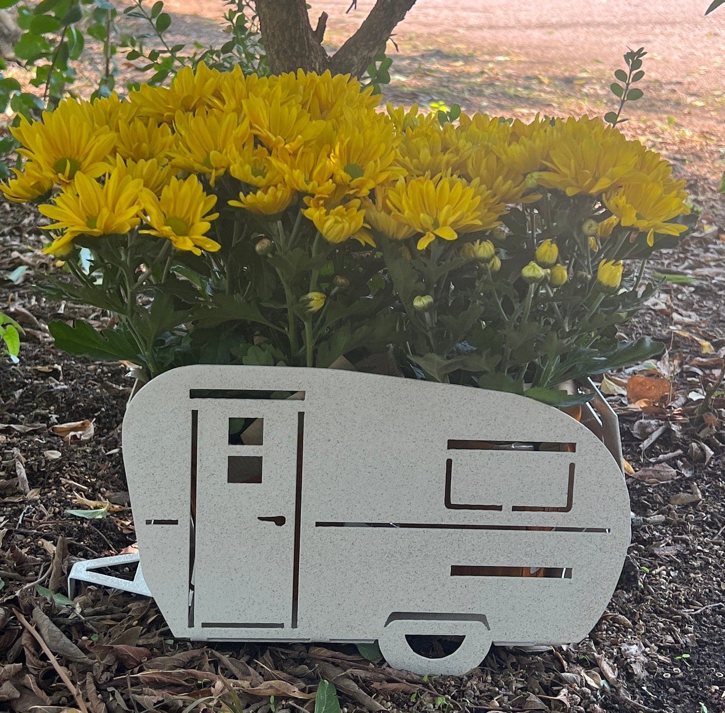 trailer plants for pots RV Trailer Metal Planter - Rolling Indoor