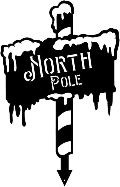 Rusty Rooster Fabrication & Design Physical product North pole christmas sign C83