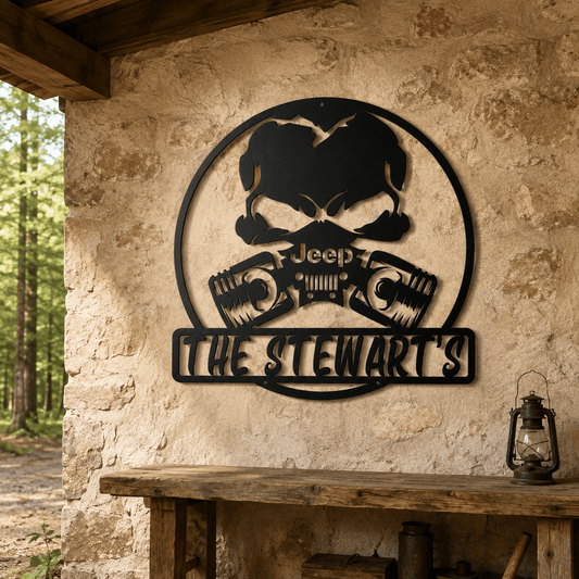 Rusty Rooster Fabrication & Design Physical product Off-Road Jeep & Gas Mask Metal Wall Art (C75)