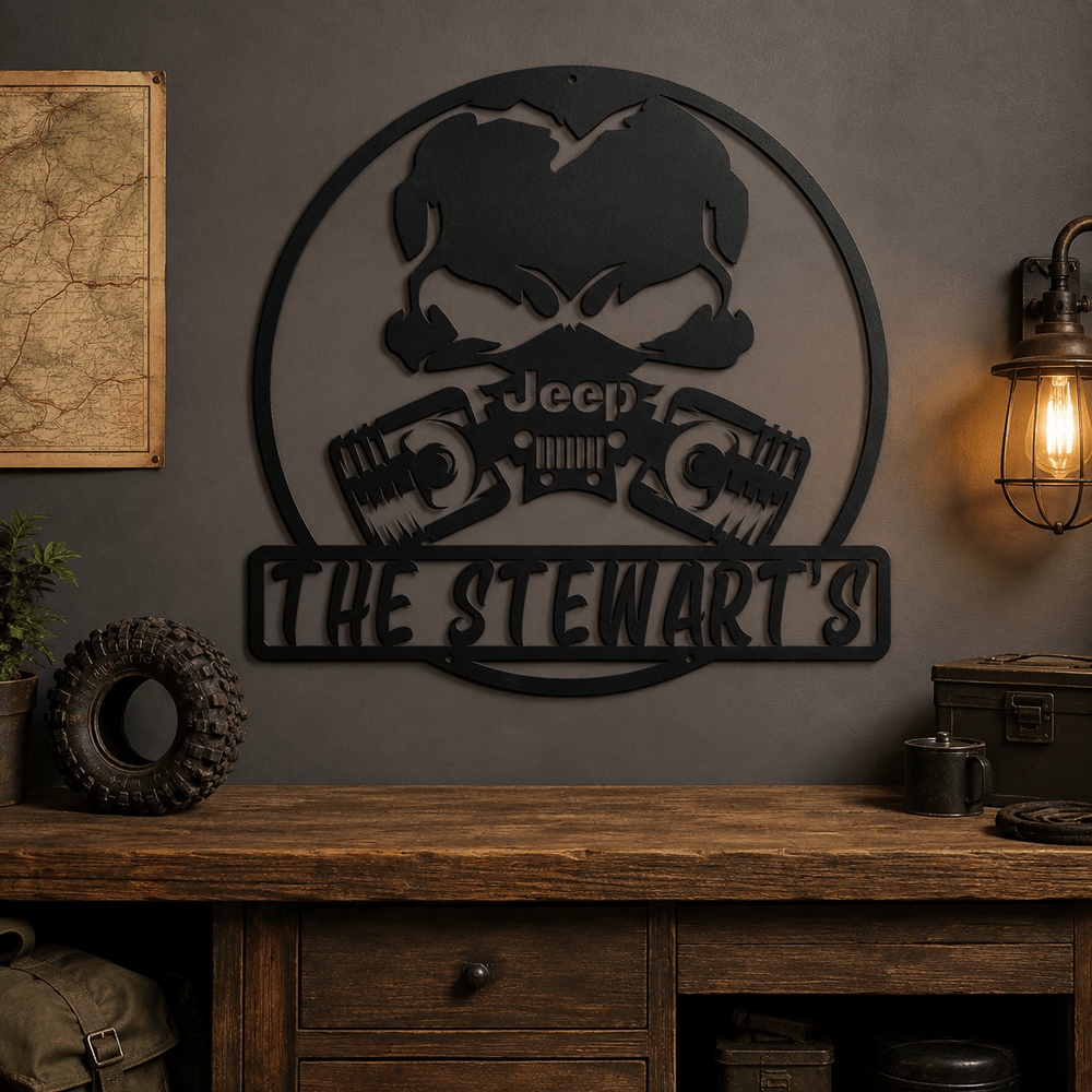 Rusty Rooster Fabrication & Design Physical product Off-Road Jeep & Gas Mask Metal Wall Art (C75)