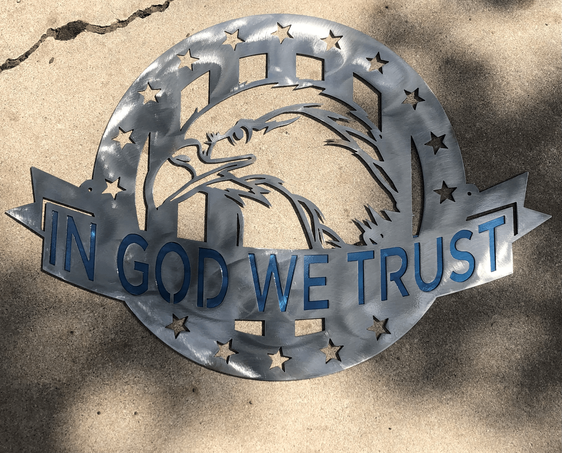 Rusty Rooster Fabrication & Design Physical product Eagle with "In God We Trust" Text (G32)