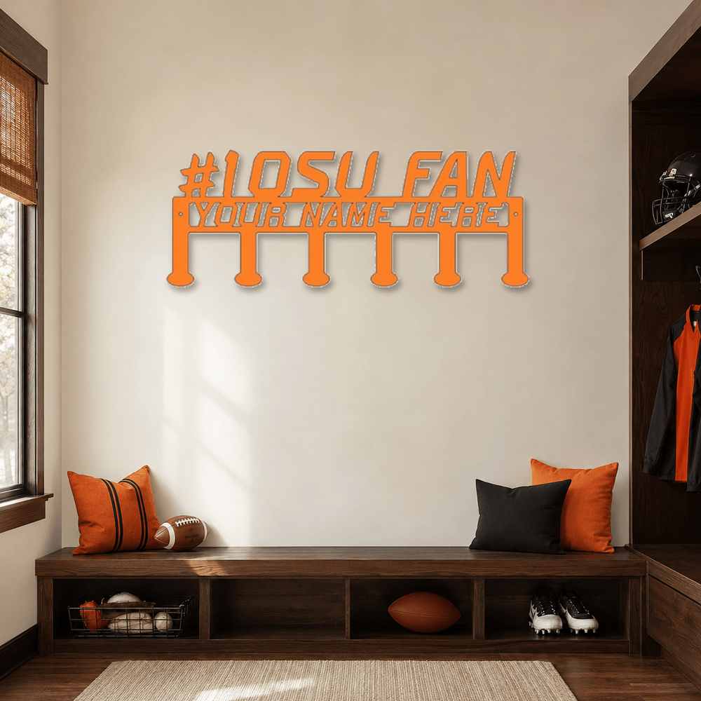 Rusty Rooster Fabrication & Design Physical product Personalized #1 OSU Fan Metal Coat Rack (C43)