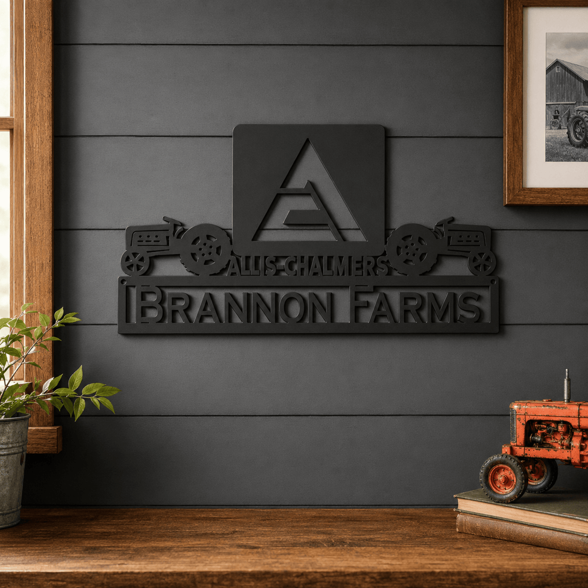 Rusty Rooster Fabrication & Design Physical product Personalized Allis-Chalmers Tractor Metal Sign (U17)