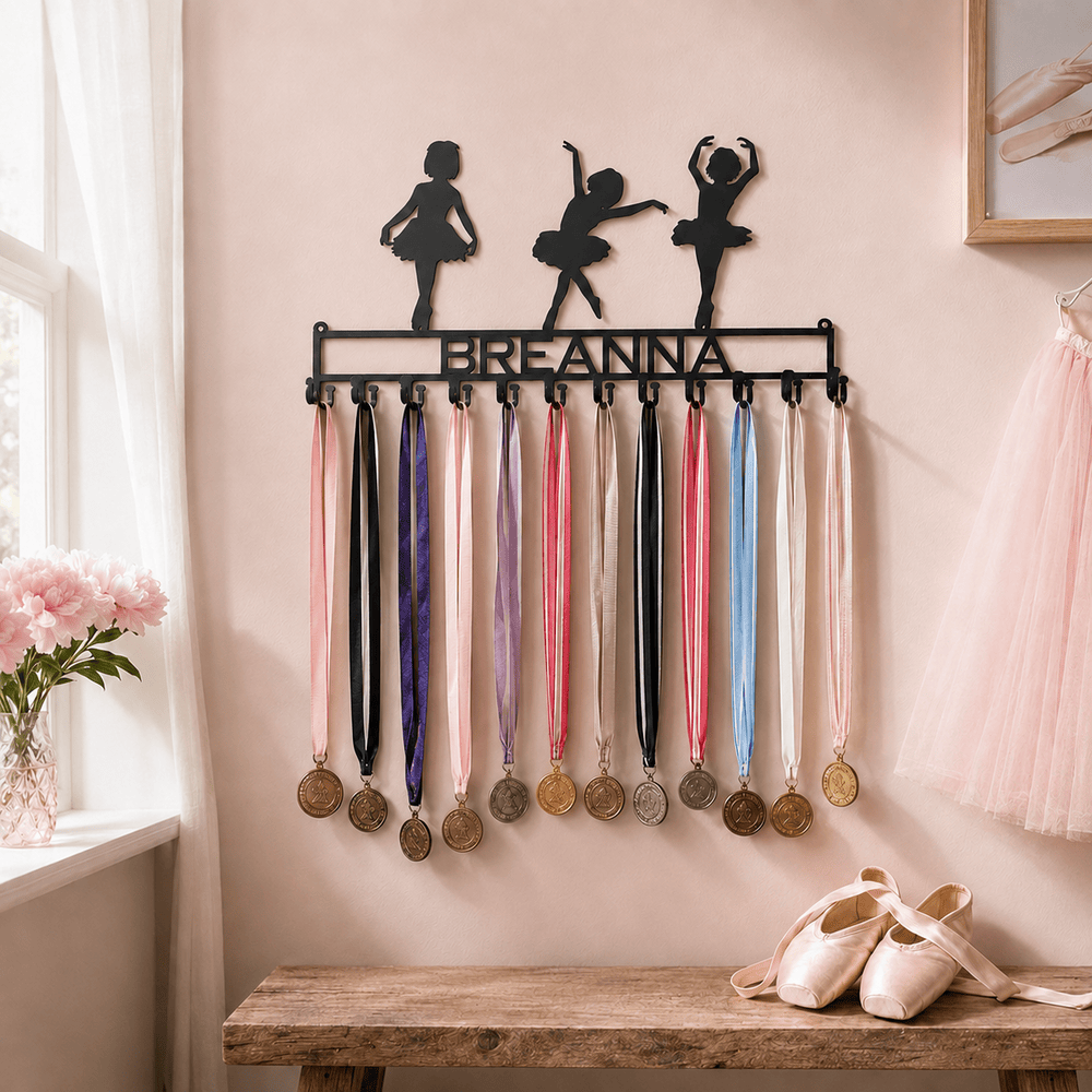 Rusty Rooster Fabrication & Design Physical product Personalized Ballerina Dance Medal Holder (W27)
