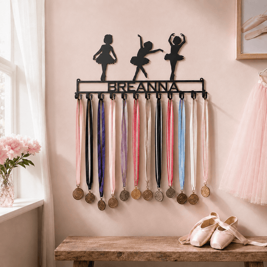 Rusty Rooster Fabrication & Design Physical product Personalized Ballerina Dance Medal Holder (W27)