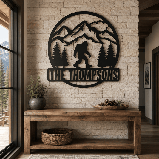 Rusty Rooster Fabrication & Design Physical product Personalized Bigfoot Mountain Metal Sign (C69)