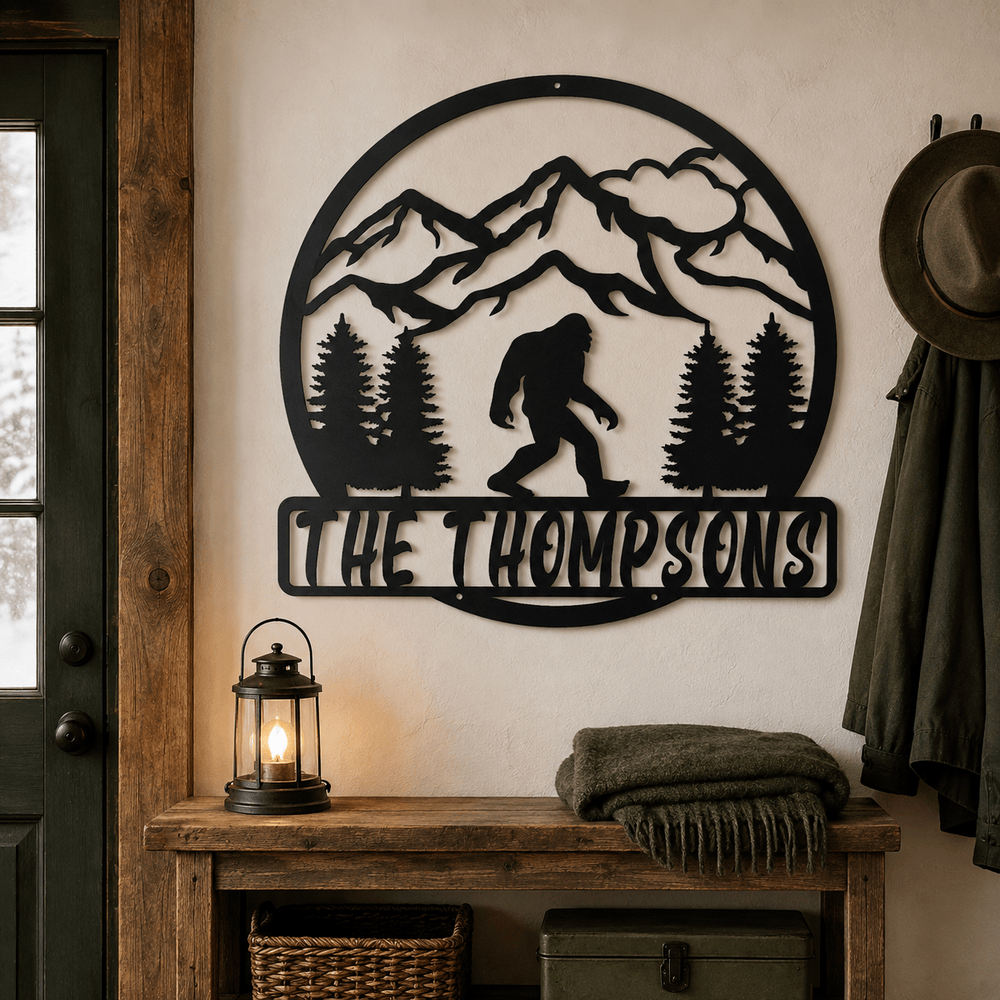 Rusty Rooster Fabrication & Design Physical product Personalized Bigfoot Mountain Metal Sign (C69)