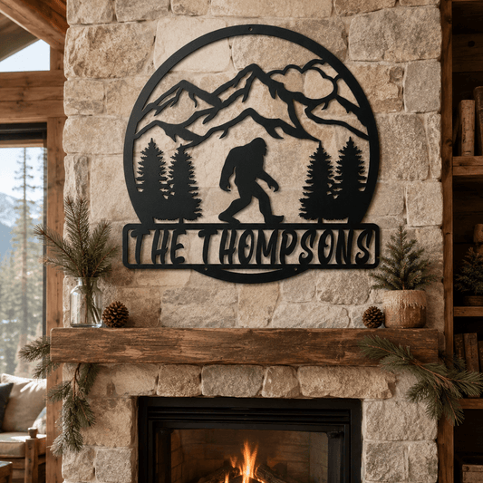 Rusty Rooster Fabrication & Design Physical product Personalized Bigfoot Mountain Metal Sign (C69)