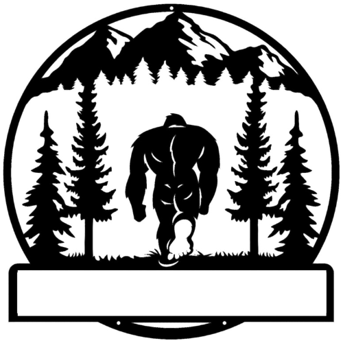 Rusty Rooster Fabrication & Design Physical product Personalized Bigfoot Walking Away Metal Sign - Leaving a Legend (C78)