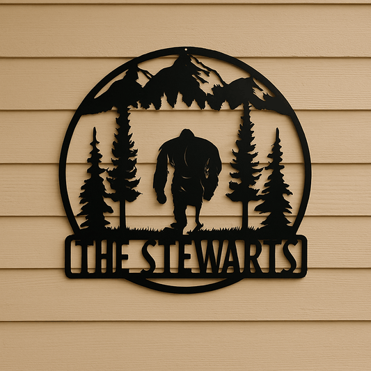 Rusty Rooster Fabrication & Design Physical product Personalized Bigfoot Walking Away Metal Sign - Leaving a Legend (C78)