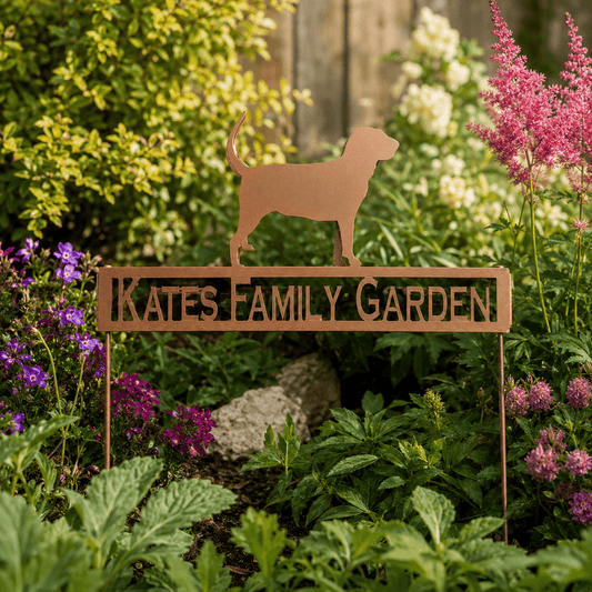 Rusty Rooster Fabrication & Design Physical product Personalized Bloodhound Metal Garden Stake (W23)