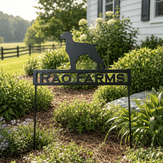 Rusty Rooster Fabrication & Design Physical product Personalized Brittany Spaniel Metal Garden Stake (X29)