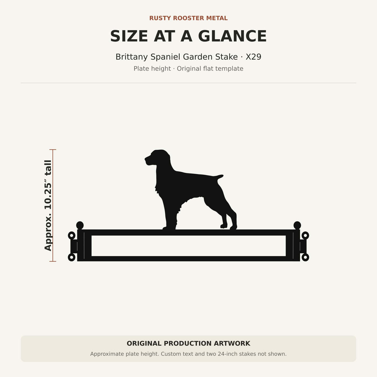 Rusty Rooster Fabrication & Design Physical product Personalized Brittany Spaniel Metal Garden Stake (X29)