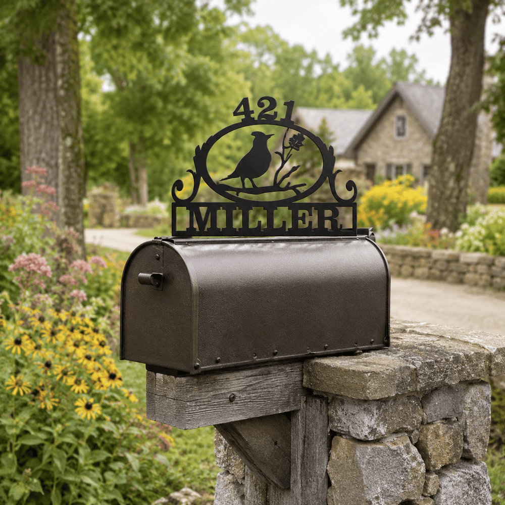 Rusty Rooster Fabrication & Design Physical product Personalized Cardinal Mailbox Topper (H32)
