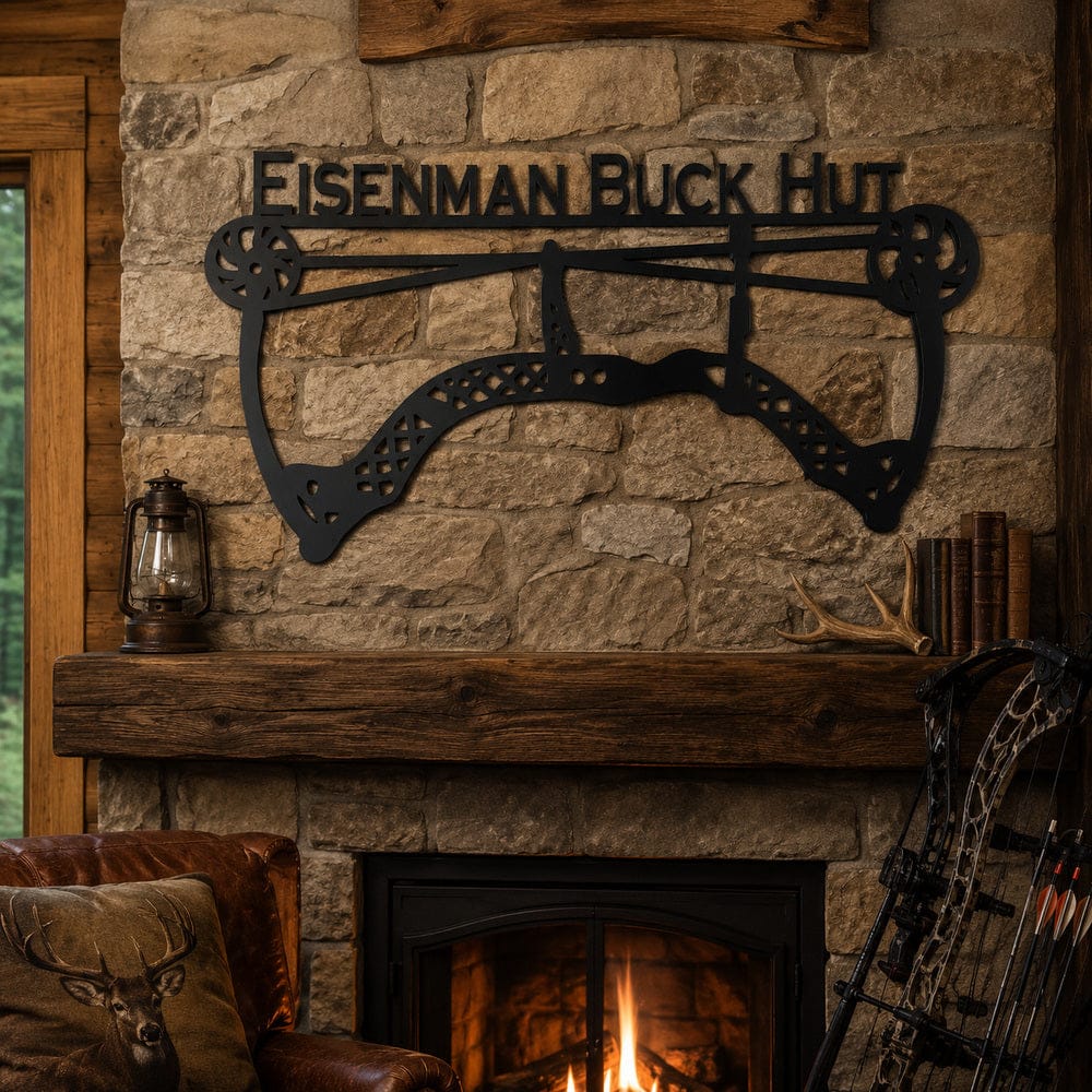 Rusty Rooster Fabrication & Design Physical product Personalized Compound Bow Metal Sign – Bowhunter Gift (A21)
