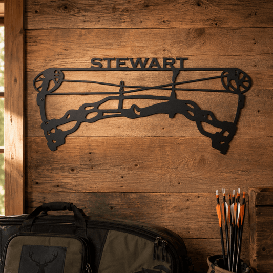 Rusty Rooster Fabrication & Design Physical product Personalized Compound Bow Metal Sign (I25)