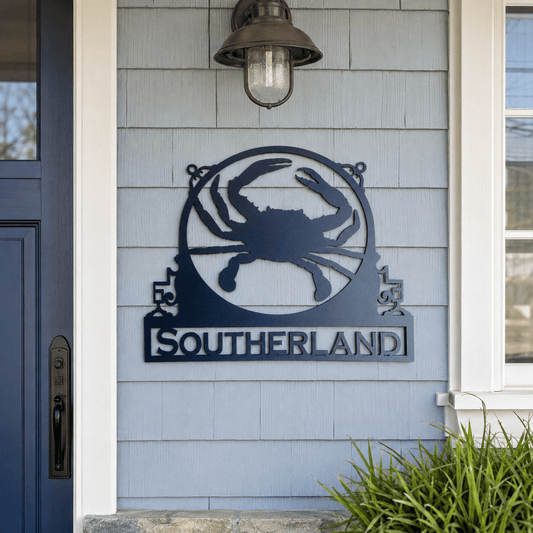 Rusty Rooster Fabrication & Design Physical product Personalized Crab Metal Wall Sign (J15)