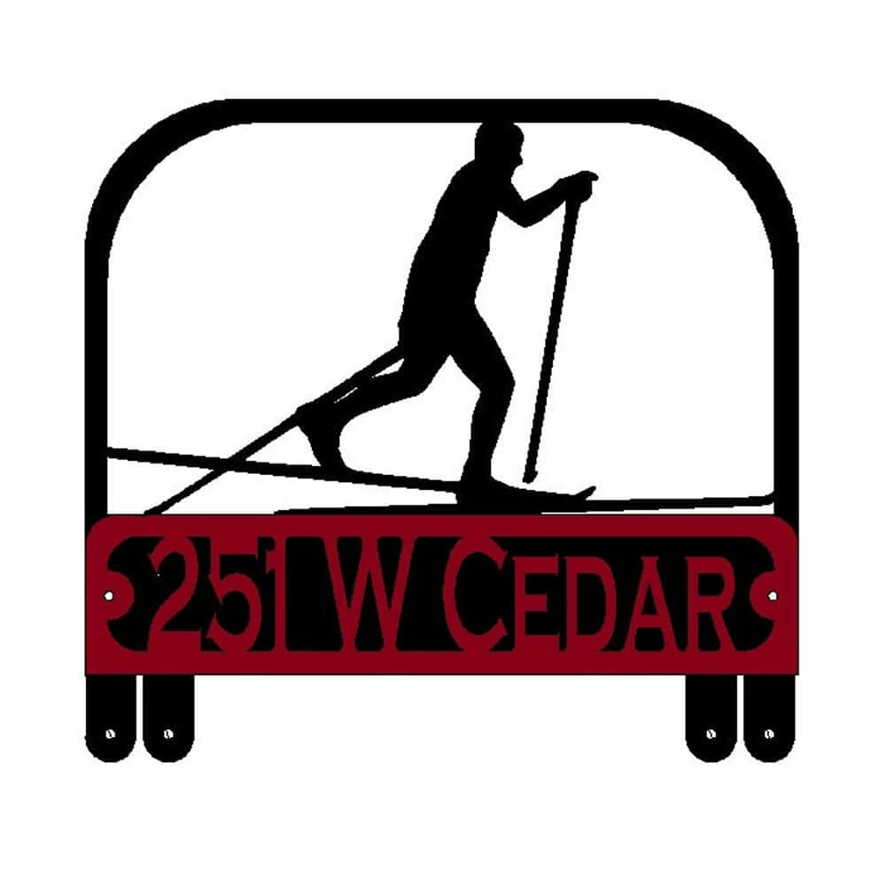 Rusty Rooster Fabrication & Design Physical product Personalized Cross-Country Skier Mailbox Topper (A44)