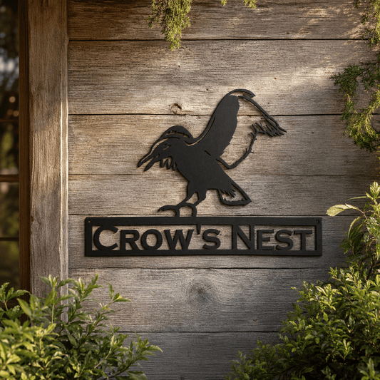 Personalized Crow Metal Sign – Custom Crow’s Nest Wall Art