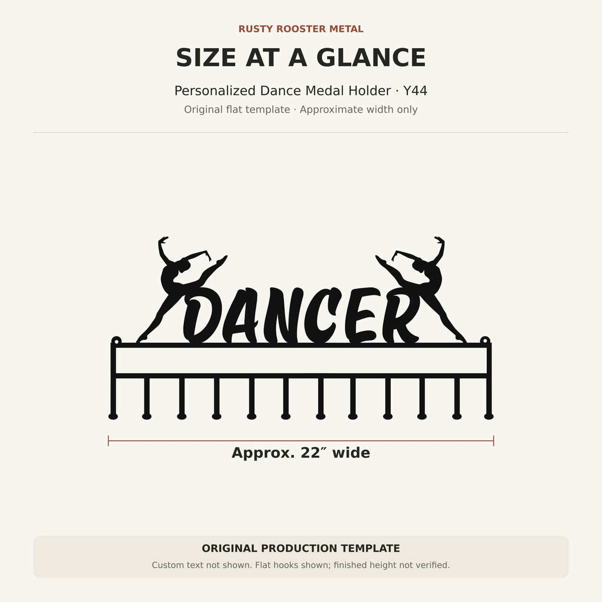 Rusty Rooster Fabrication & Design Physical product Personalized Dance Medal Holder (Y44)