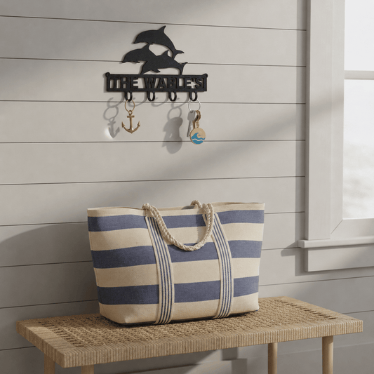 Rusty Rooster Fabrication & Design Physical product Personalized Dolphin Key Holder – Custom Coastal Wall Rack (F12)