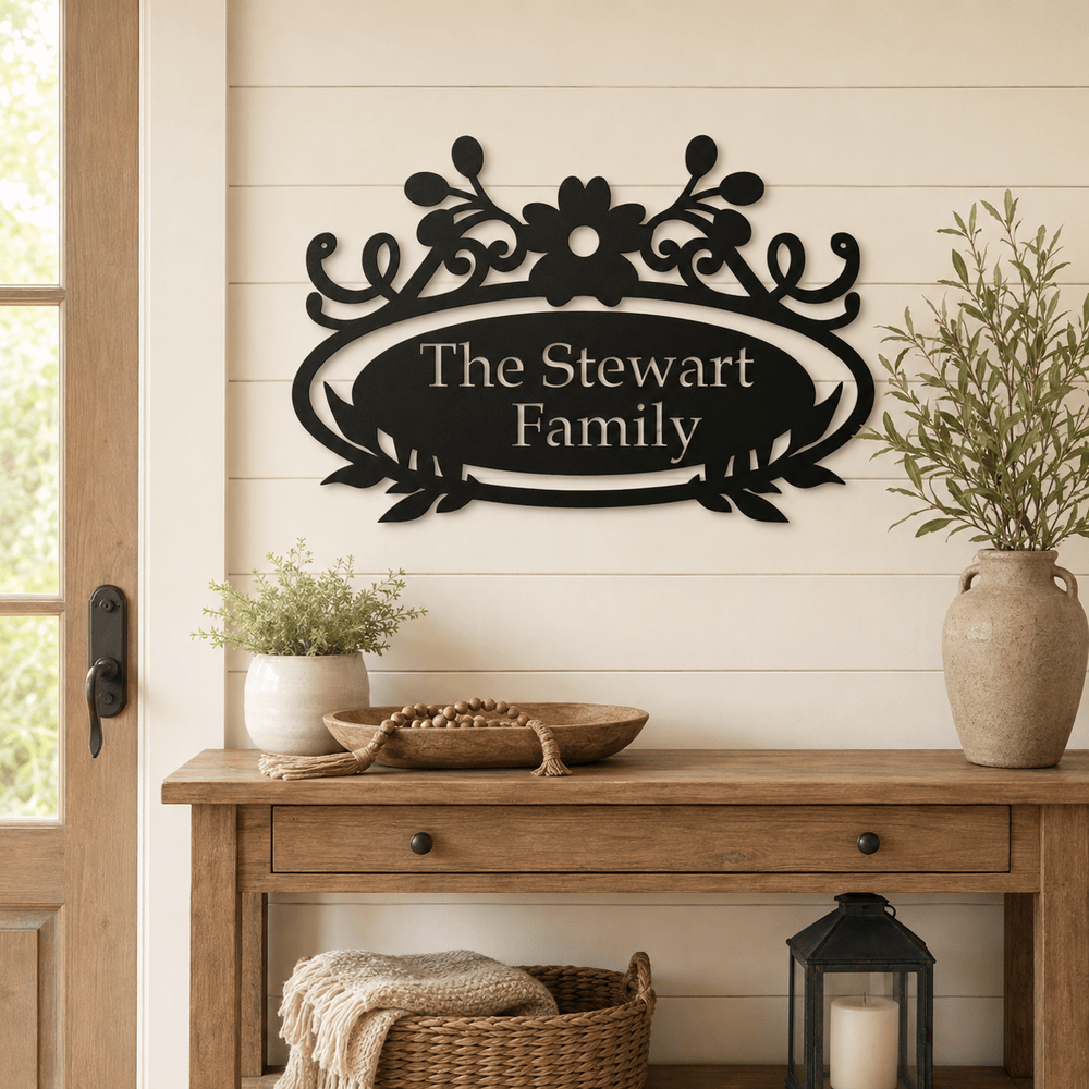 Rusty Rooster Fabrication & Design Physical product Personalized Family Name Metal Sign (D49)