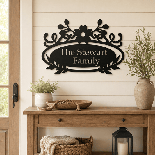 Rusty Rooster Fabrication & Design Physical product Personalized Family Name Metal Sign (D49)