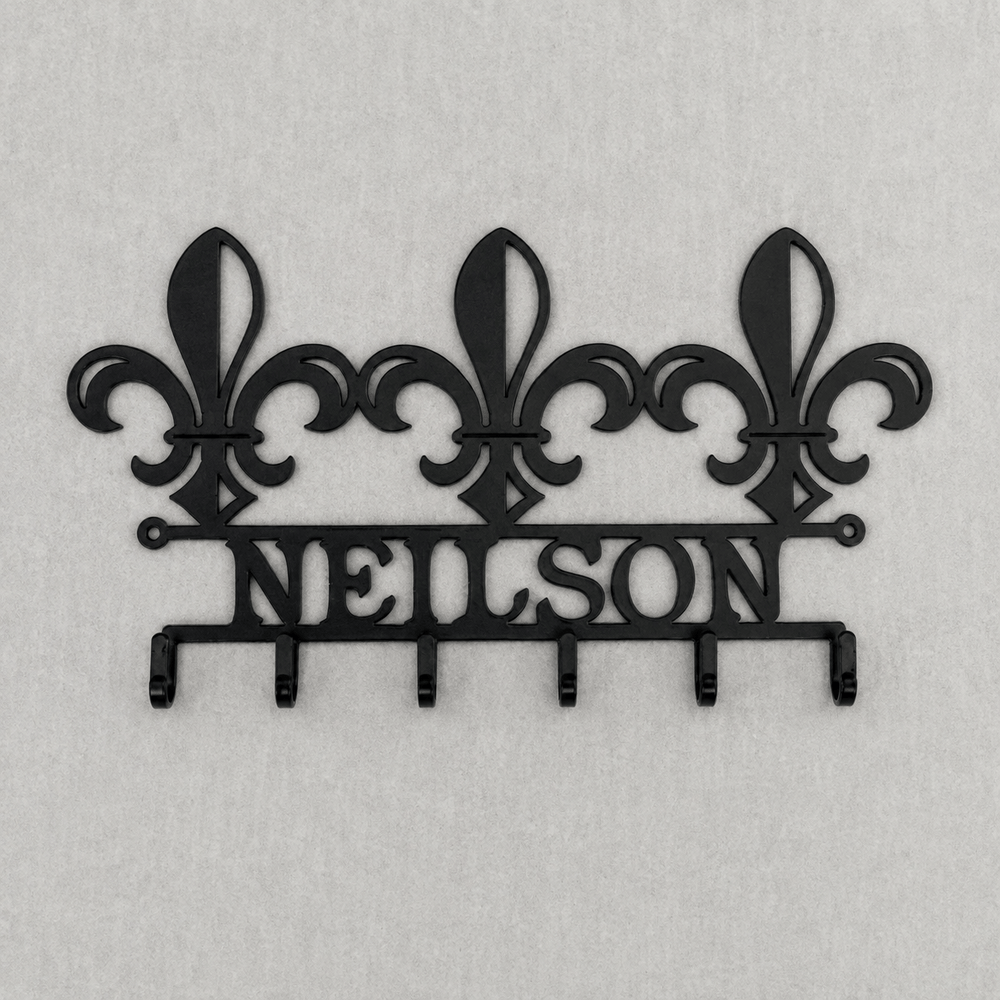 Rusty Rooster Fabrication & Design Physical product Personalized Fleur-de-Lis Metal Key Holder (Y14)