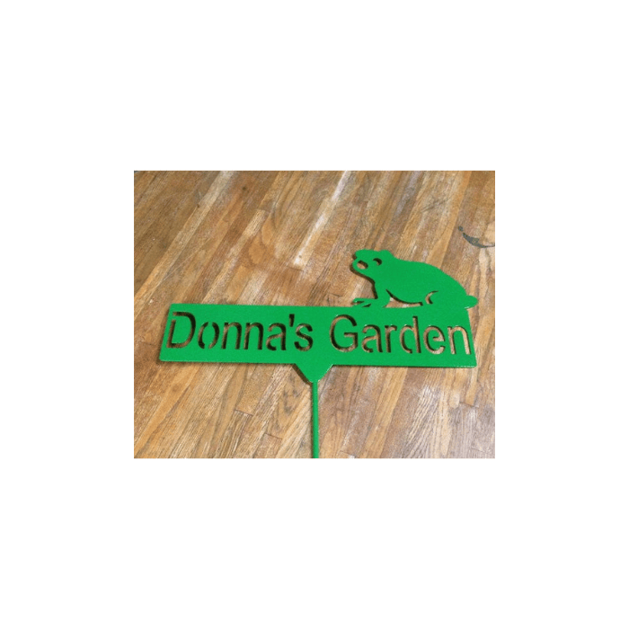 Rusty Rooster Fabrication & Design Physical product Personalized Frog Yard Stake – Metal Garden Decor (H)