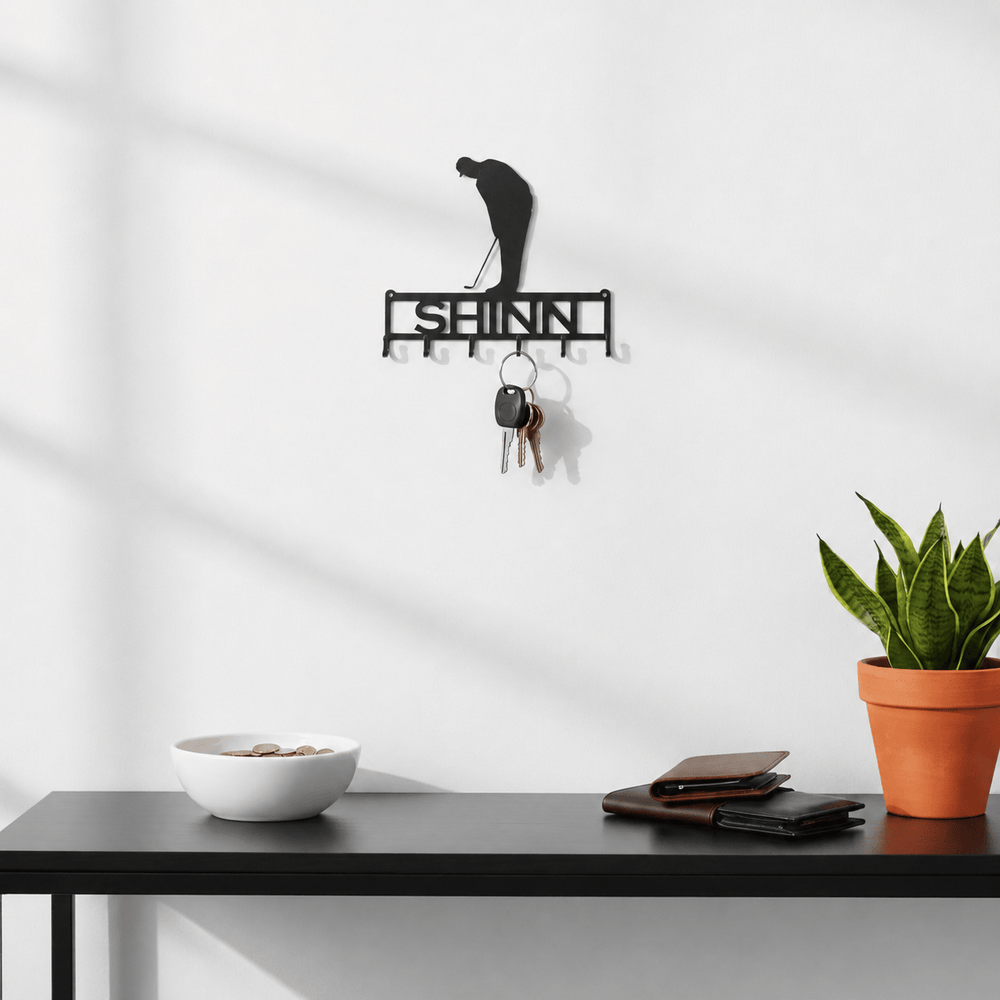 Rusty Rooster Fabrication & Design Physical product Personalized Golfer Key Holder – Custom Golf Gift (O28)