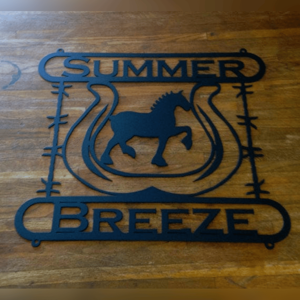 Rusty Rooster Fabrication & Design Physical product Personalized Horse & Horseshoe Ranch Sign (Z15)