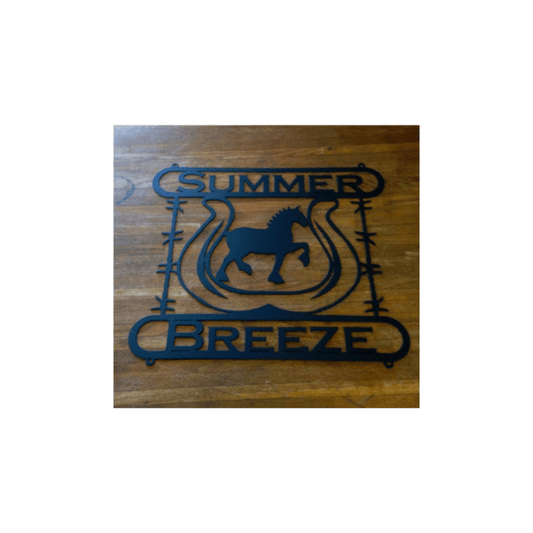 Rusty Rooster Fabrication & Design Physical product Personalized Horse & Horseshoe Ranch Sign (Z15)