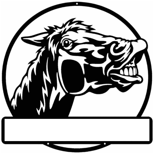 Rusty Rooster Fabrication & Design Physical product Personalized Laughing Horse Metal Sign - Custom Horse Decor (U24)