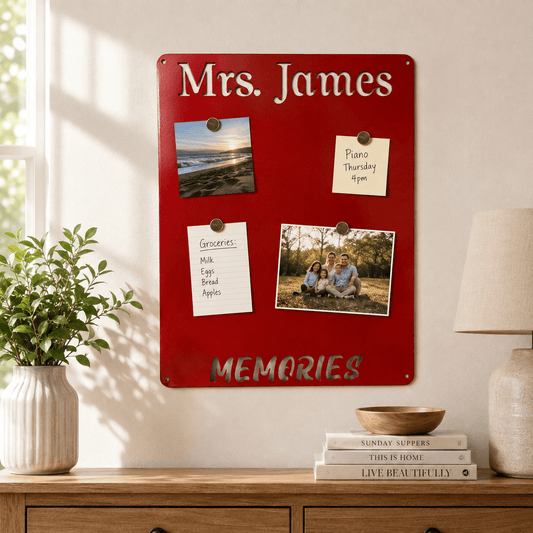 Rusty Rooster Fabrication & Design Physical product Personalized Metal Magnet & Memo Board (U27)