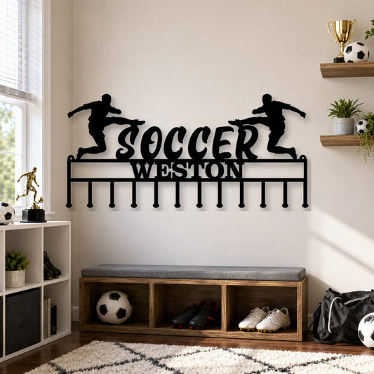Rusty Rooster Fabrication & Design Physical product Personalized Soccer Player Medal Holder (Y45)