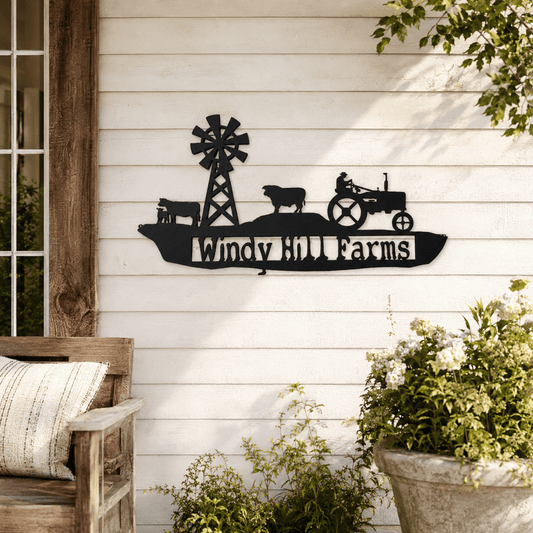 Rusty Rooster Fabrication & Design Physical product Personalized Tractor & Cows Farm Metal Sign (H0)