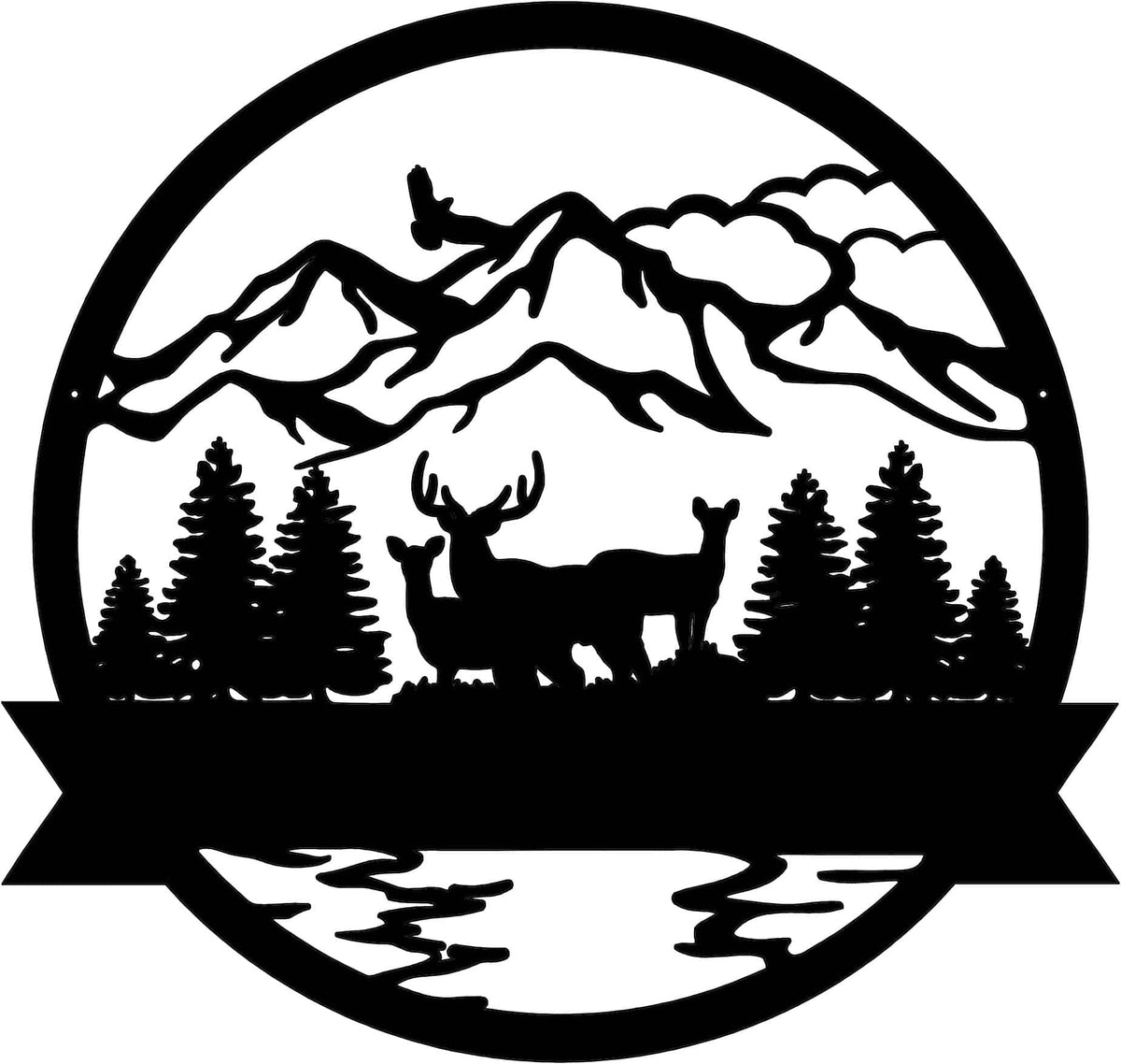 Rusty Rooster Fabrication & Design Physical product Personalized Wildlife Monogram Metal Sign – Cabin Decor (C51)