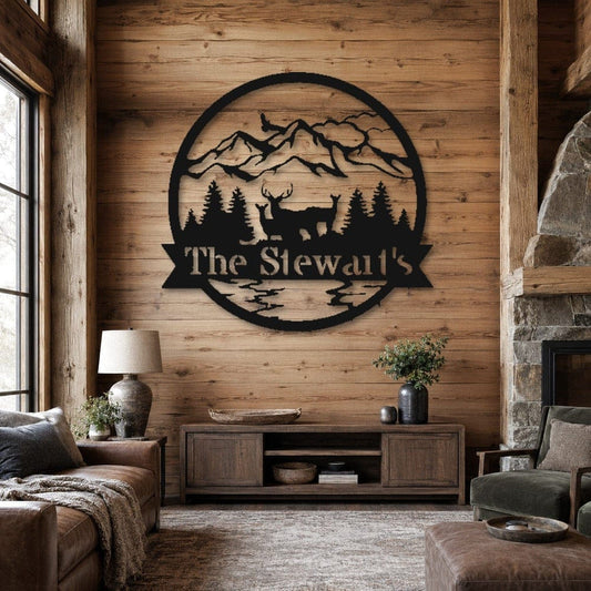 Rusty Rooster Fabrication & Design Physical product Personalized Wildlife Monogram Metal Sign – Cabin Decor (C51)