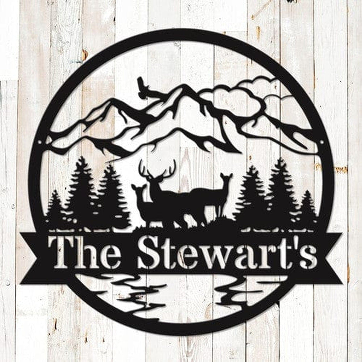 Rusty Rooster Fabrication & Design Physical product Personalized Wildlife Monogram Metal Sign – Cabin Decor (C51)