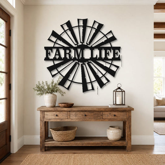 Rusty Rooster Fabrication & Design Physical product Personalized Windmill Farm Life Monogram Sign (C52)