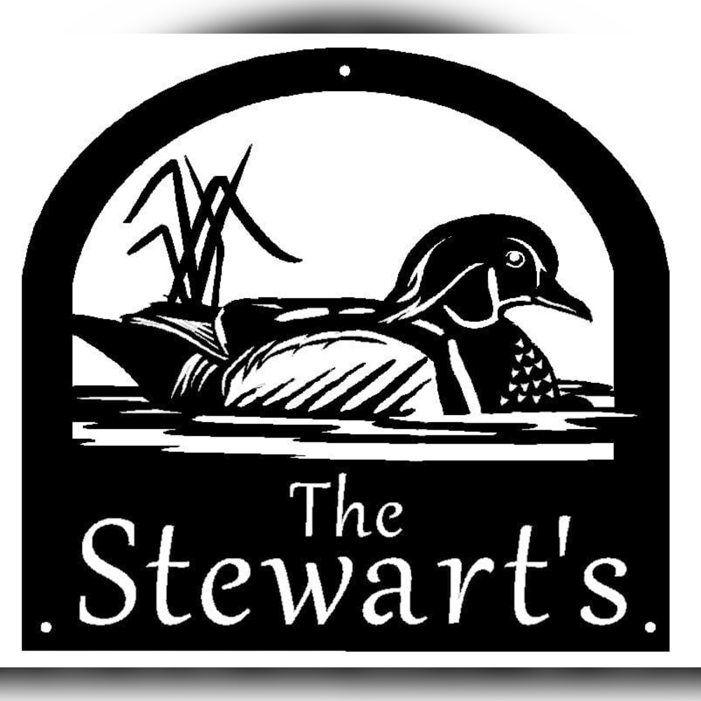 Rusty Rooster Fabrication & Design Physical product Personalized Wood Duck Metal Sign (B38)