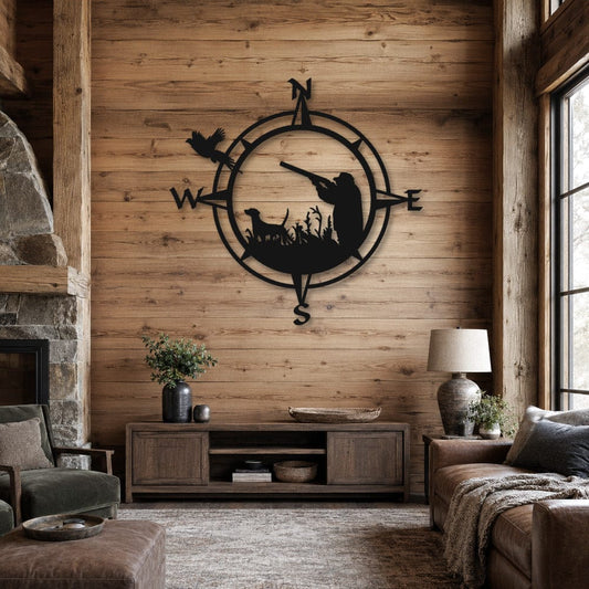 Rusty Rooster Fabrication & Design Physical product Pheasant Hunting Compass Metal Wall Art (O34)