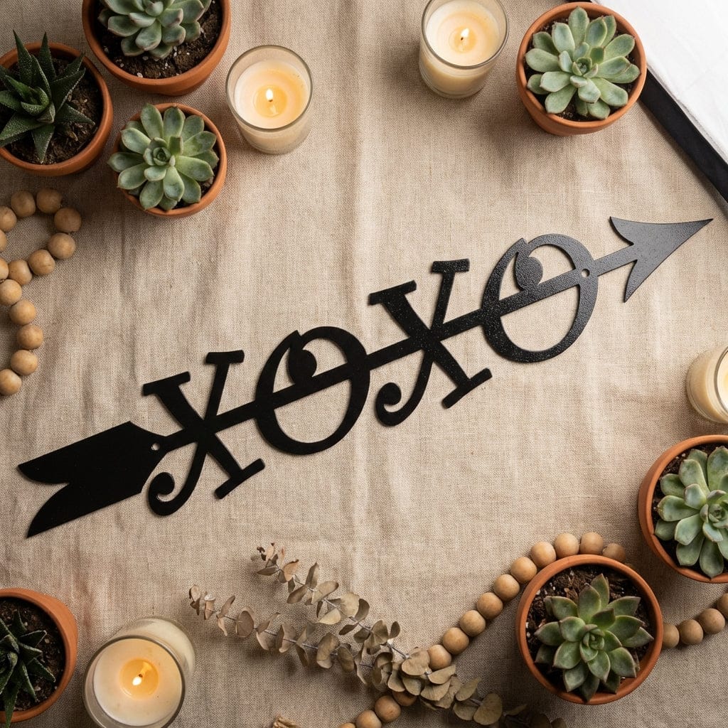 Rusty Rooster Fabrication & Design Physical product Rustic Arrow Wall Art - XOXO Design - Metal Wall Decor - Home and Office Decor (A64)