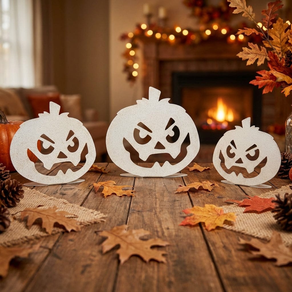 Rusty Rooster Fabrication & Design Physical product "Rustic Elegance: Set of Three Handcrafted Metal Pumpkins for Autumn Décor" (B90)