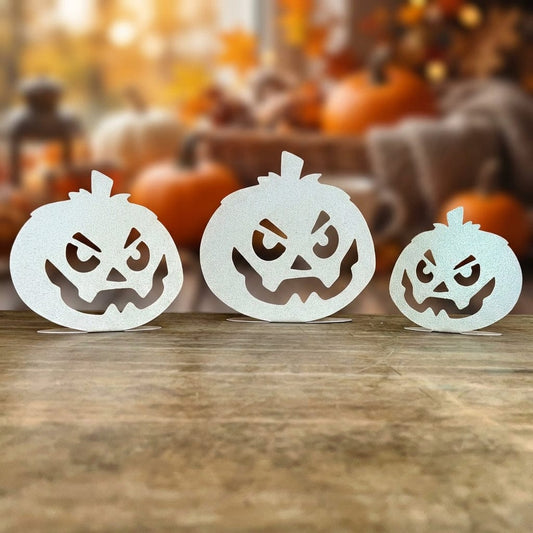 Rusty Rooster Fabrication & Design Physical product "Rustic Elegance: Set of Three Handcrafted Metal Pumpkins for Autumn Décor" (B90)