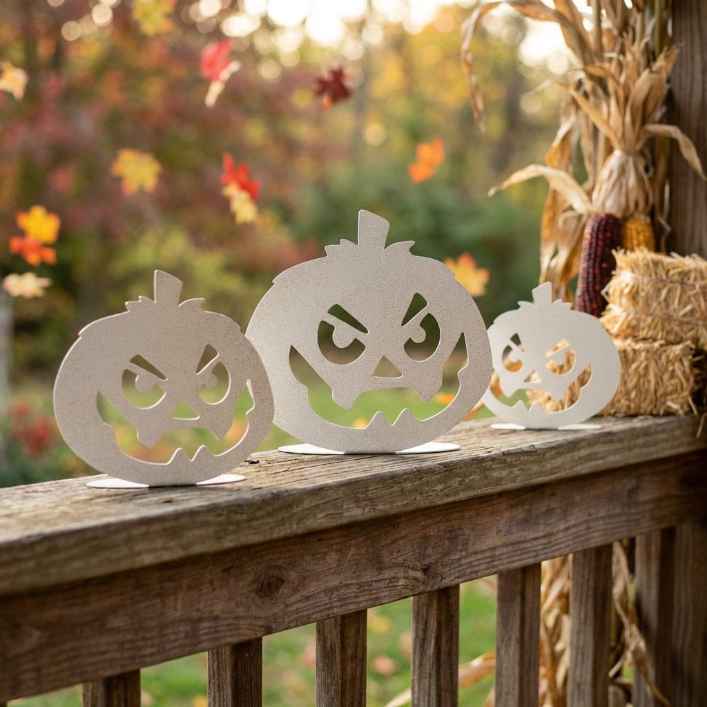 Rusty Rooster Fabrication & Design Physical product "Rustic Elegance: Set of Three Handcrafted Metal Pumpkins for Autumn Décor" (B90)