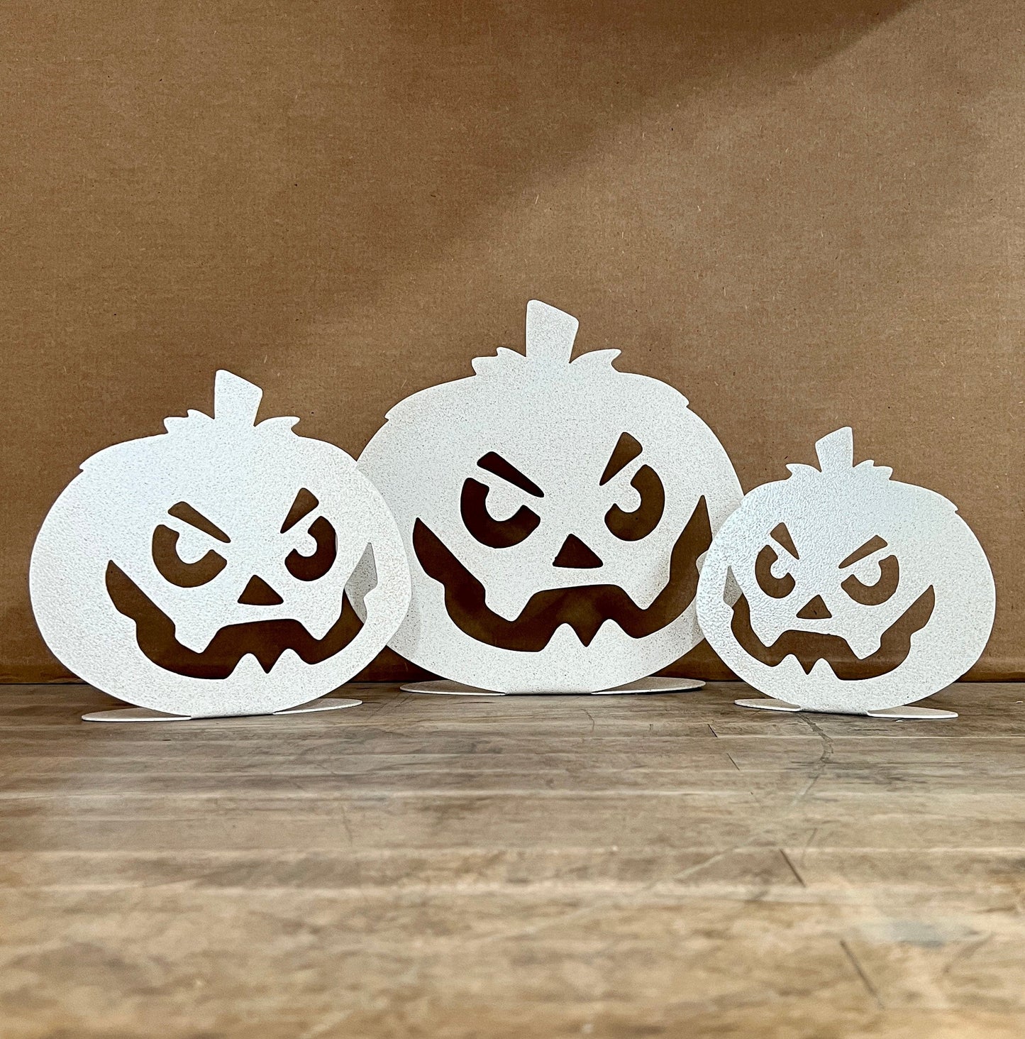 Rusty Rooster Fabrication & Design Physical product "Rustic Elegance: Set of Three Handcrafted Metal Pumpkins for Autumn Décor" (B90)